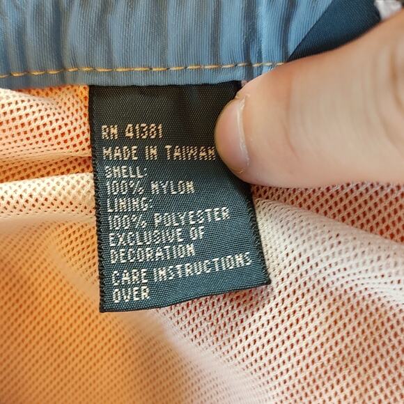 Polo by Ralph Lauren Vintage Swim Shorts Orange Pony Cargo 90s Blokecore Mens M - Picture 6 of 8